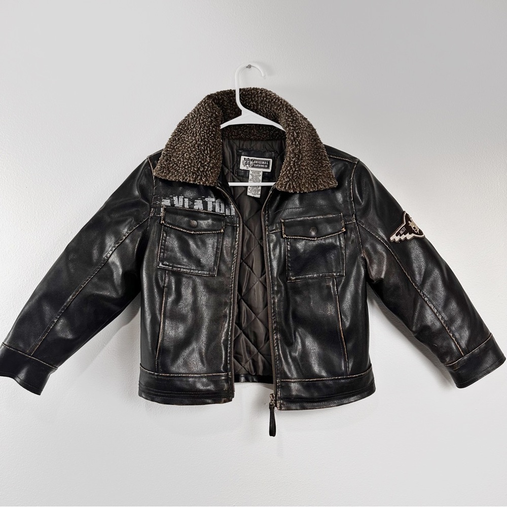 Route 66 Original Clothing Co. Children’s Aviator Bomber Jacket Faux Leather
